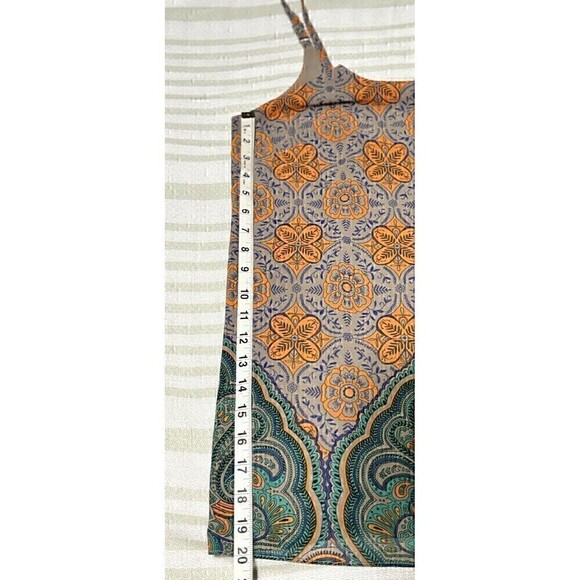 Cabi Tan Brown Orange Green Mandala Tank Top Flowy Size Small adjustable straps - Picture 12 of 12
